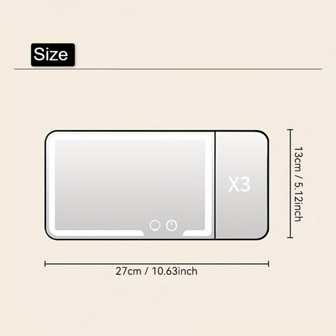 SANNCE Portable LED Car Vanity Mirror, Detachable Design with Soft Lighting, Perfect for Quick Touch-Ups, Fits Most Vehicle Models