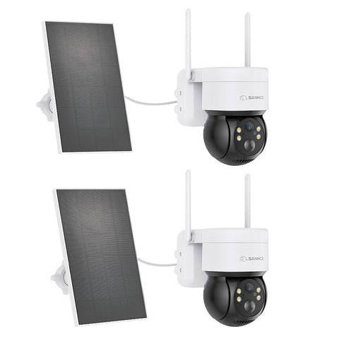 Wire-Free Battery IP Camera - Solar Powered, 2K 4MP, Pan & Tilt, Color Night Vision, 2-Way Audio, Works with Alexa, PIR Humanoid Detection