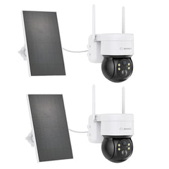 Wire-Free Battery IP Camera - Solar Powered, 2K 4MP, Pan & Tilt, Color Night Vision, 2-Way Audio, Works with Alexa, PIR Humanoid Detection