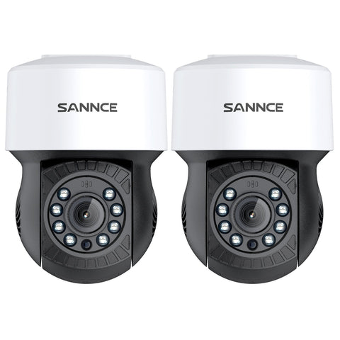 Pack of 2, 1080P PT Security Camera - Pan & Tilt, 100 ft Night Vision, Motion Detection, Outdoor, Waterproof