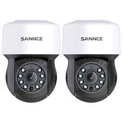Pack of 2, 1080P PT Security Camera - Pan & Tilt, 100 ft Night Vision, Motion Detection, Outdoor, Waterproof