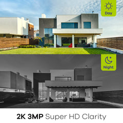 3MP 10-Channel Wireless Security Camera System, 8MP NVR, 3MP WiFi IP Cameras, Audio Recording, IP66 Waterproof, Smart AI Human Detection, Work With Alexa (4xBullet camera and 8MP 10CH NVR)