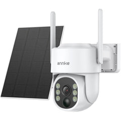 Annke WB400 - 4MP Wireless Outdoor Battery Security Camera, 2.4G & 5.8G Dual-Band WiFi, Motion Detection, Two-Way Audio, 9000mAh Rechargeable Battery & Solar Powered, 270° Pan & 90° Tilt, Cloud & Max. 256 GB Local Storage, Works with Alexa