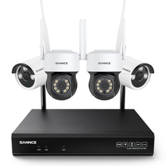 8MP 10-Channel Wireless PT Security Camera System, Pan & Tilt, Two-Way Audio, IP66 Waterproof, Smart AI Human Detection, Work With Alexa