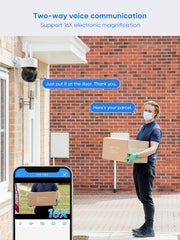 3MP 10-Channel Wireless CCTV PT Camera System, 8MP NVR, 3MP Pan & Tilt WiFi Cameras, Audio Recording, AI Human Detection, Work With Alexa