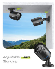 Certified Refurbished 1080p Wired Security Camera, 4-in-1 for AHD/TVI/CVI/CVBS, IP66 Weatherproof Analog Surveillance Video Add–On Camera for Indoor and Outdoor Use, 100 ft Clear Night Vision