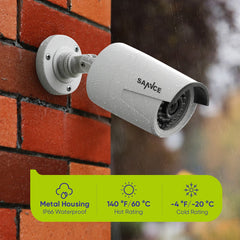4K 8-Channel Wired PoE Security NVR System with 2 3MP Bullet CCTV IP Cameras, Audio Recording