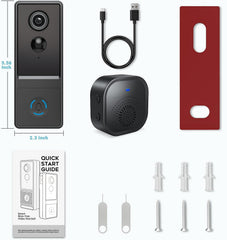 Wireless Video Doorbell, 1080P HD, No Monthly Fee, Triple Motion Detection, 180-Day Battery Life, Night Vision, 2-Way Audio, IP66 Weatherproof, Works with Alexa & Google Home