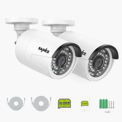 4K 8MP Super HD PoE Security Outdoor IP Camera - Smart Person/Vehicle Alerts, Two-way Audio, work with SANNCE N98PBD/N96PBK (2-Pack)
