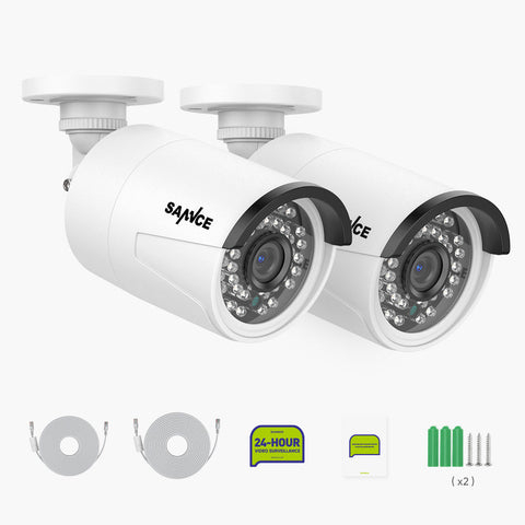 Certified Refurbished 5MP Super HD PoE Security Outdoor IP Camera w/ Audio Recording for SANNCE NVR N98PBD/N96PBK (2-Pack)