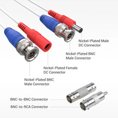 Fire Rated 100% UL-Certified 30 m/100 ft All-in-One BNC Video Power Cables