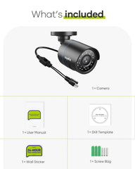 1080p Wired Security Camera, 4-in-1 for AHD/TVI/CVI/CVBS, IP66 Weatherproof Analog Surveillance Video Add–On Camera for Indoor and Outdoor Use, 100 ft Clear Night Vision