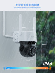 SANNCE 8MP 10-Channel Wireless PT & Bullet Camera System, 8MP NVR, 3MP Pan & Tilt WiFi IP Cameras, Audio Recording, AI Human Detection, Work With Alexa (2xPTZ camera, 4xBullet camera and 8MP 10CH NVR)