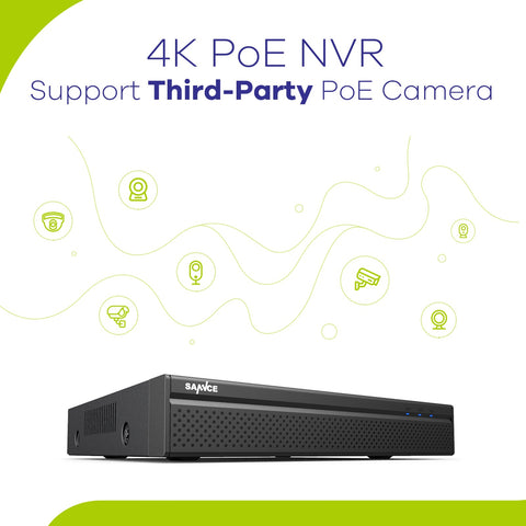 4K 8-Channel Wired PoE Security NVR System with 2 3MP Bullet CCTV IP Cameras, Audio Recording