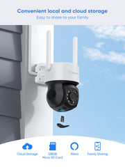 SANNCE 8MP 10-Channel Wireless CCTV PT & Bullet Camera System, 8MP NVR, 3MP Pan & Tilt WiFi IP Cameras, Audio Recording, AI Human Detection, Work With Alexa (4xPTZ camera, 2xBullet camera and 8MP 10CH NVR)