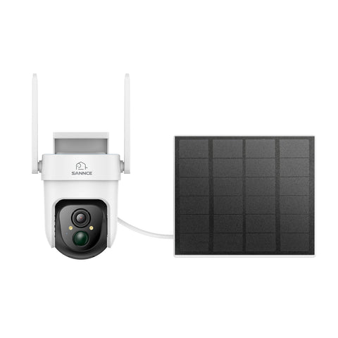 4G LTE Cellular Wireless Outdoor Security Camera, Battery & Solar Powered, 3MP Dual Light Night Vision, Pan & Tilt, Two-Way Audio, SIM & Micro SD Card (32 GB) Included, Cloud & Max. 128 GB Local Storage