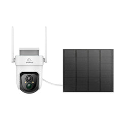 4G LTE Cellular Wireless Outdoor Security Camera, Battery & Solar Powered, 3MP Dual Light Night Vision, Pan & Tilt, Two-Way Audio, SIM & Micro SD Card (32 GB) Included, Cloud & Max. 128 GB Local Storage