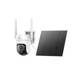4G LTE Cellular Wireless Outdoor Security Camera, Battery & Solar Powered, 3MP Dual Light Night Vision, Pan & Tilt, Two-Way Audio, SIM & Micro SD Card (32 GB) Included, Cloud & Max. 128 GB Local Storage
