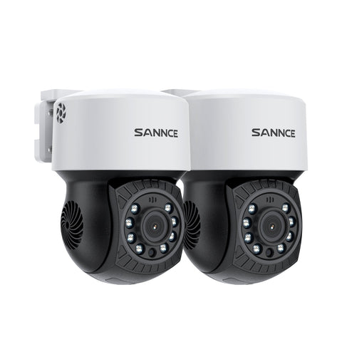Pack of 2, 1080P PT Security Camera - Pan & Tilt, 100 ft Night Vision, Motion Detection, Outdoor, Waterproof
