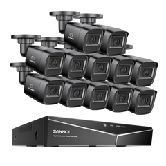 1080p 16 Channel 12 Camera Outdoor Wired Security System, Smart Motion Detection, 100 ft Infrared Night Vision, IP67 Weatherproof