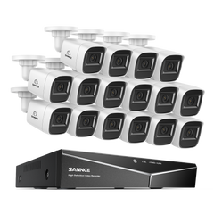 1080p 16 Channel 16 Camera Outdoor Wired Security System, Smart Motion Detection, 100 ft Infrared Night Vision, IP67 Weatherproof