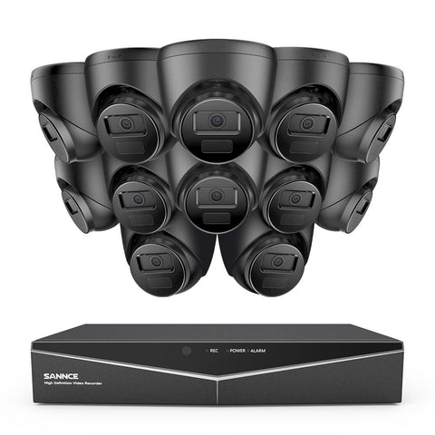 1080p 16 Channel 12 Camera Outdoor Wired Security System, Smart Motion Detection, 100 ft Infrared Night Vision, IP66 Weatherproof