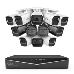1080p 16 Channel 12 Camera Outdoor Wired Security System, Smart Motion Detection, 100 ft Infrared Night Vision, IP67 Weatherproof