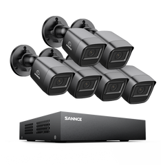 5MP 8-Channel Wired Security DVR System with 6pcs 2MP Outdoor Bullet CCTV Cameras, Smart Human / Vehicle / Motion Detection