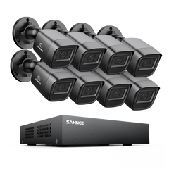 5MP 8-Channel Wired Security DVR System with 8pcs 2MP Outdoor Bullet CCTV Cameras, Smart Human / Vehicle / Motion Detection