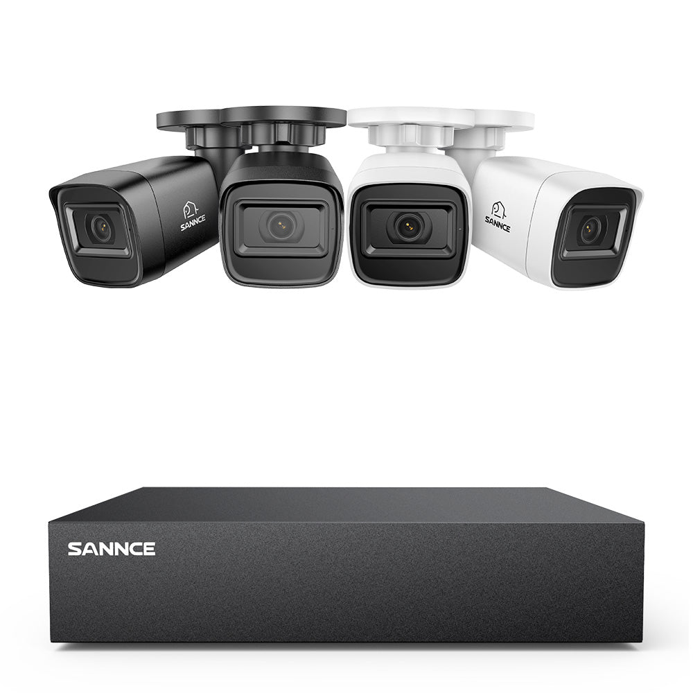 5MP 8-Channel Wired Security DVR System with 4pcs 2MP Outdoor Bullet CCTV Cameras, Smart Human / Vehicle / Motion Detection