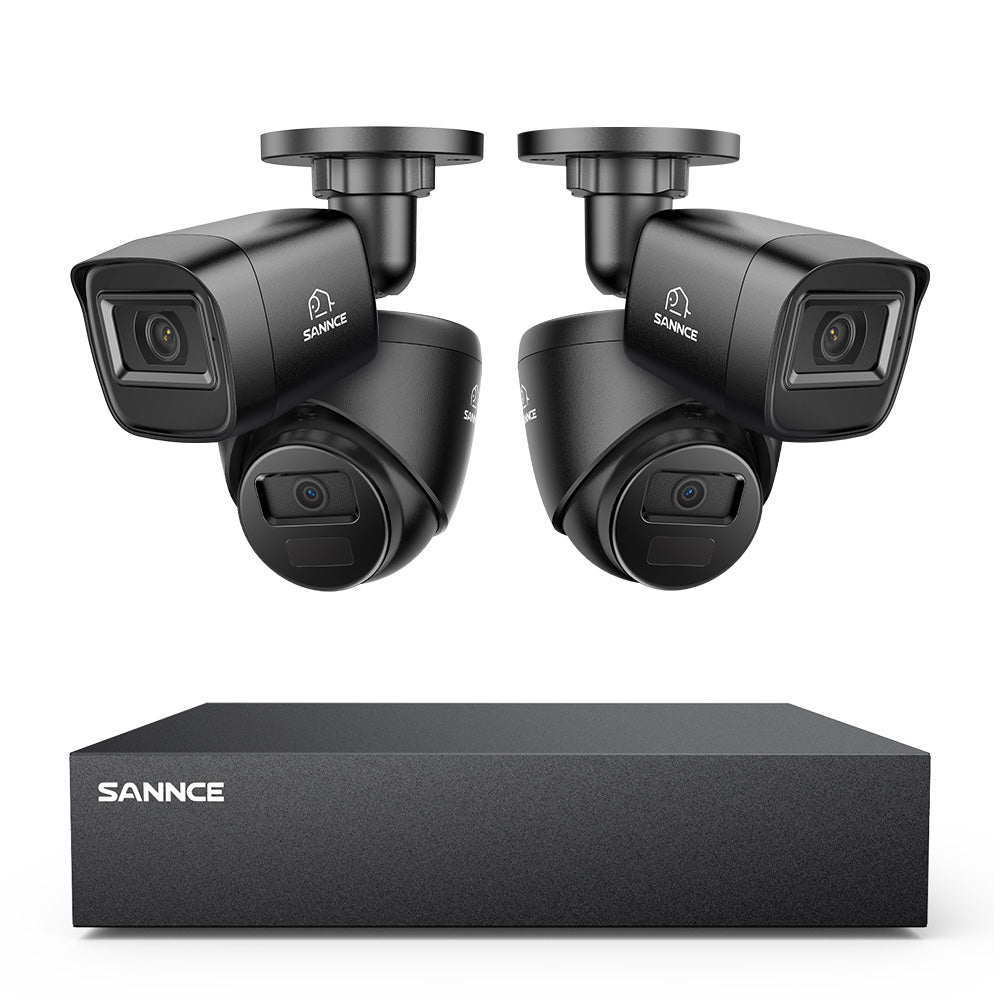 5MP 8-Channel Wired Security DVR System with 4pcs 2MP Outdoor Bullet CCTV Cameras, Smart Human / Vehicle / Motion Detection