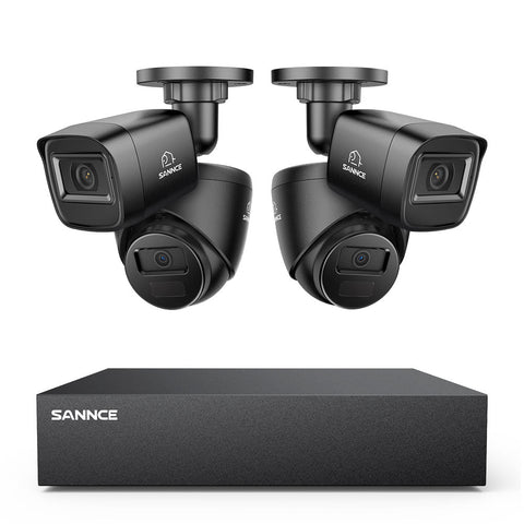 5MP 8-Channel Wired Security DVR System with 4pcs 2MP Outdoor Bullet CCTV Cameras, Smart Human / Vehicle / Motion Detection