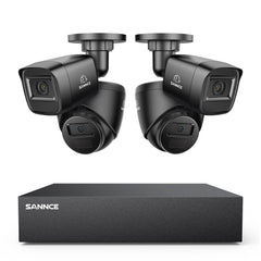 5MP 8-Channel Wired Security DVR System with 4pcs 2MP Outdoor Bullet CCTV Cameras, Smart Human / Vehicle / Motion Detection