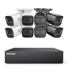 5MP 8-Channel Wired Security DVR System with 8pcs 2MP Outdoor Bullet CCTV Cameras, Smart Human / Vehicle / Motion Detection