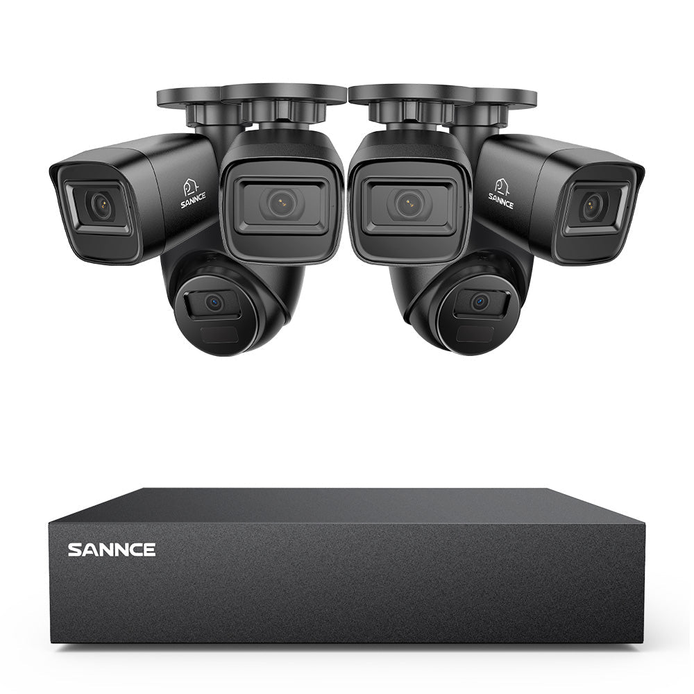 5MP 8-Channel Wired Security DVR System with 6pcs 2MP Outdoor Bullet CCTV Cameras, Smart Human / Vehicle / Motion Detection