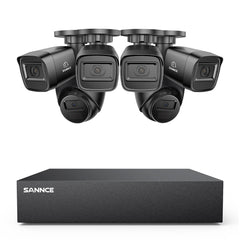 5MP 8-Channel Wired Security DVR System with 6pcs 2MP Outdoor Bullet CCTV Cameras, Smart Human / Vehicle / Motion Detection