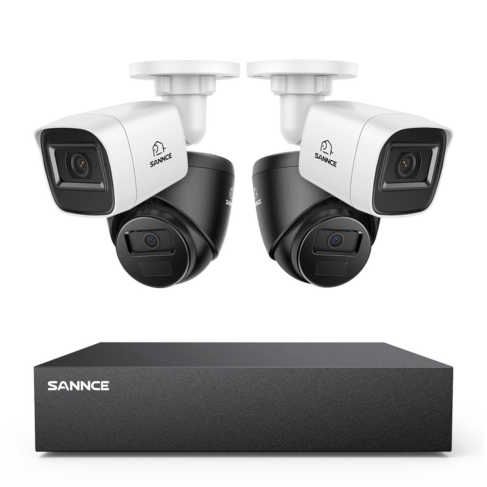 5MP 8-Channel Wired Security DVR System with 4pcs 2MP Outdoor CCTV Cameras, Smart Human / Vehicle / Motion Detection