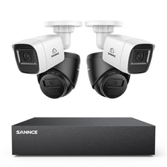 5MP 8-Channel Wired Security DVR System with 4pcs 2MP Outdoor CCTV Cameras, Smart Human / Vehicle / Motion Detection