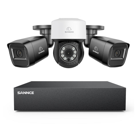 5MP 8 Channel PT Security Camera System - Hybrid 5-in-1 DVR, Pan & Tilt CCTV Camera, 100 ft Night Vision, Motion Detection, Outdoor, Waterproof