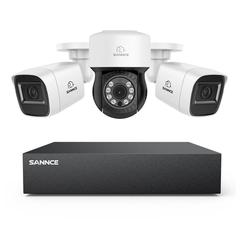 5MP 8 Channel PT Security Camera System - Hybrid 5-in-1 DVR, Pan & Tilt CCTV Camera, 100 ft Night Vision, Motion Detection, Outdoor, Waterproof