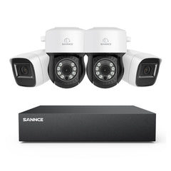 5MP 8 Channel PT Security Camera System - Hybrid 5-in-1 DVR, Pan & Tilt CCTV Camera, 100 ft Night Vision, Motion Detection, Outdoor, Waterproof