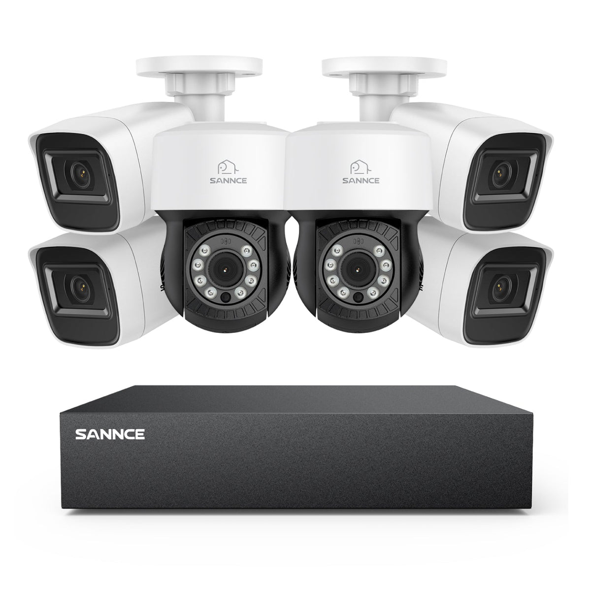 5MP 8 Channel PT Security Camera System - Hybrid 5-in-1 DVR, Pan & Tilt CCTV Camera, 100 ft Night Vision, Motion Detection, Outdoor, Waterproof