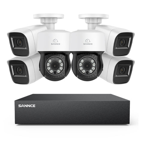 5MP 8 Channel PT Security Camera System - Hybrid 5-in-1 DVR, Pan & Tilt CCTV Camera, 100 ft Night Vision, Motion Detection, Outdoor, Waterproof