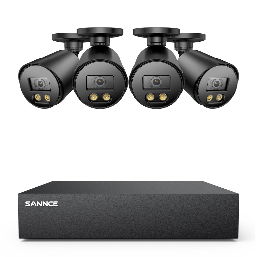 8 Channel 1080P Full-Color Security Camera System - Hybrid DVR, 4PCS Warm-Light Cameras, Outdoor & Indoor, Smart Motion Detection, Remote Access