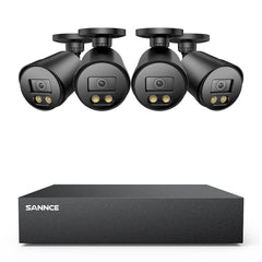 8 Channel 1080P Full-Color Security Camera System - Hybrid DVR, 4PCS Warm-Light Cameras, Outdoor & Indoor, Smart Motion Detection, Remote Access