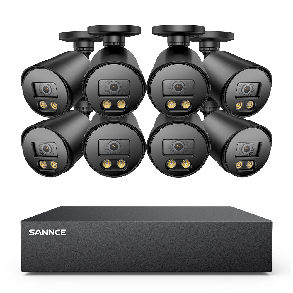 8 Channel 1080P Full-Color Security Camera System - Hybrid DVR, 8PCS Warm-Light Cameras, Outdoor & Indoor, Smart Motion Detection, Remote Access