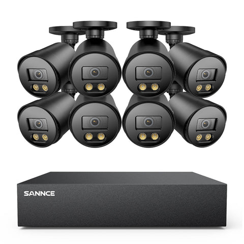 8 Channel 1080P Full-Color Security Camera System - Hybrid DVR, 8PCS Warm-Light Cameras, Outdoor & Indoor, Smart Motion Detection, Remote Access