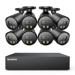 8 Channel 1080P Full-Color Security Camera System - Hybrid DVR, 8PCS Warm-Light Cameras, Outdoor & Indoor, Smart Motion Detection, Remote Access