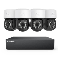 5MP 8 Channel PT Security Camera System - Hybrid 5-in-1 DVR, Pan & Tilt CCTV Camera, 100 ft Night Vision, Motion Detection, Outdoor, Waterproof