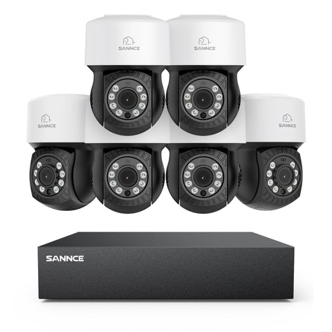 1080P 8 Channel PT Security Camera System - Hybrid 5-in-1 DVR, Pan & Tilt CCTV Camera, 100 ft Night Vision, Motion Detection, Outdoor, Waterproof